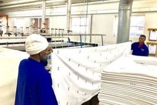 Processing of linen at our commercial plant